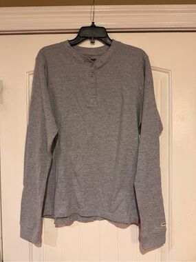 Wrangler Men's Heather Gray Long-Sleeve Henley